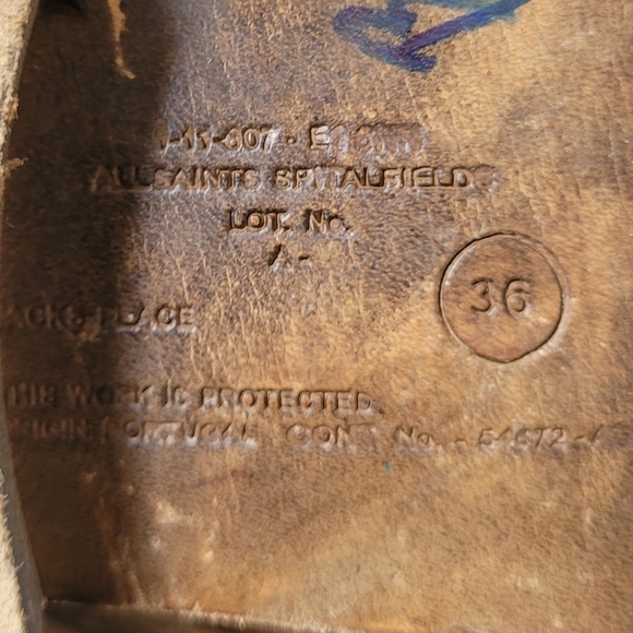 ALLSAINTS Spitalfields Damisi Buckles Brown Crackled Leather Military Boots - Picture 7 of 7